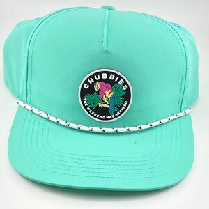 NEW Chubbies Hat Snapback Rope Parrot Patch "The Weekend Has Arrived" Aqua Teal